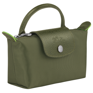 Le Pliage Green Pouch with handle Forest – Recycled canvas