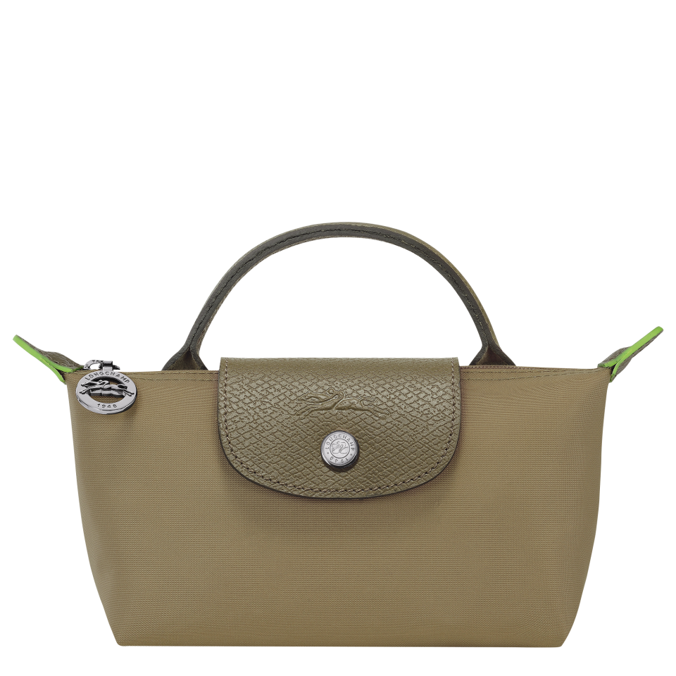 Le Pliage Green Pouch with handle Artichoke - Recycled canvas