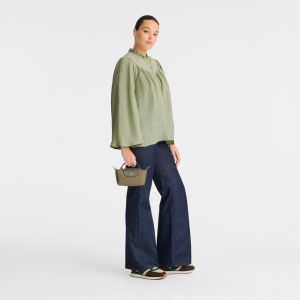 Le Pliage Green Pouch with handle Artichoke – Recycled canvas