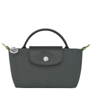 Le Pliage Green Pouch with handle Graphite – Recycled canvas
