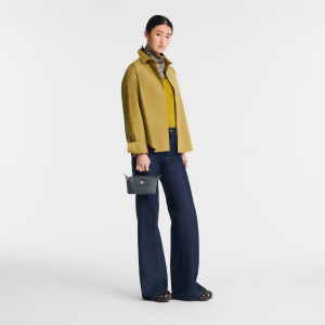 Le Pliage Green Pouch with handle Graphite – Recycled canvas