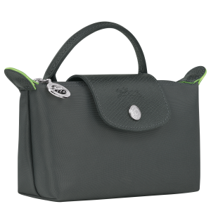 Le Pliage Green Pouch with handle Graphite – Recycled canvas