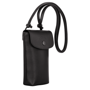 Le Pliage Xtra Phone case with leather lace Black – Leather