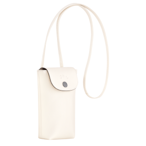 Le Pliage Xtra Phone case with leather lace Ecru – Leather