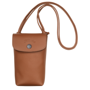 Le Pliage Xtra Phone case with leather lace Cognac – Leather