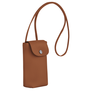 Le Pliage Xtra Phone case with leather lace Cognac – Leather