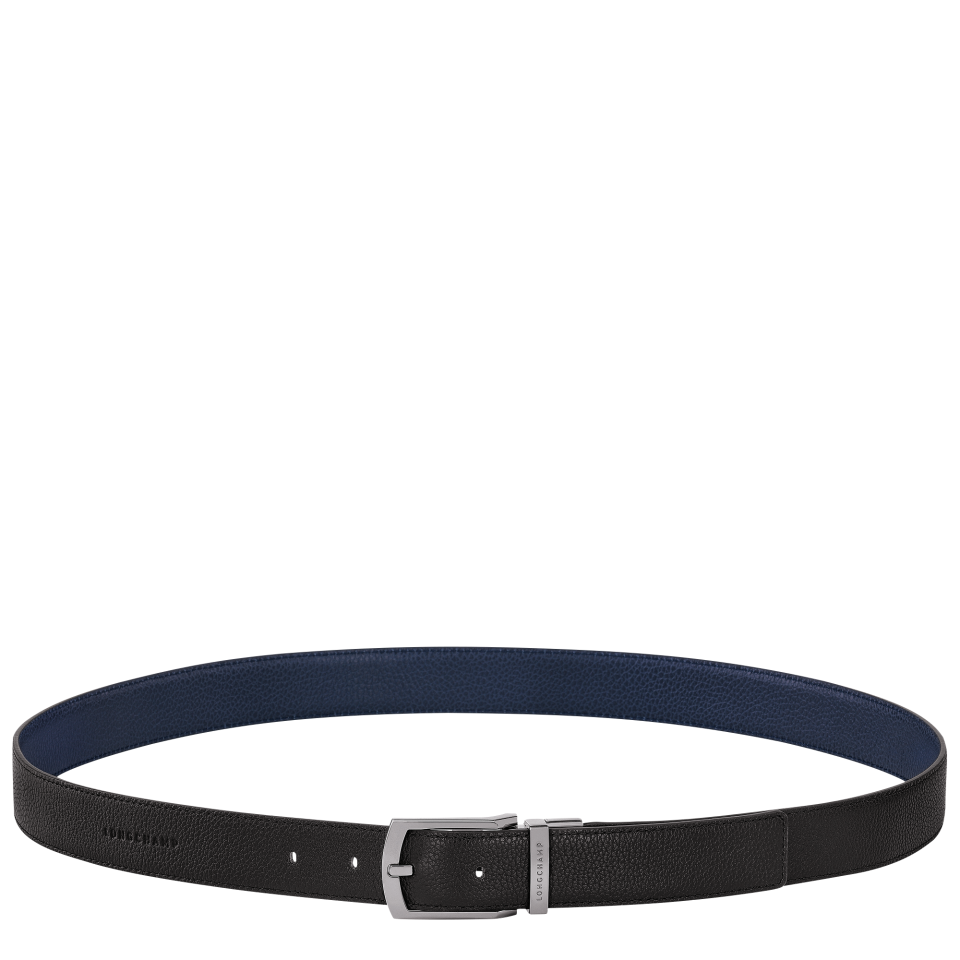 Le Foulonné Men's belt Black/Navy - Leather
