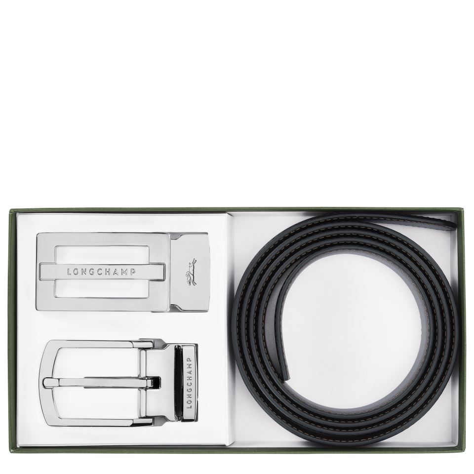 Delta Box Men's belt Black/Mocha - Leather