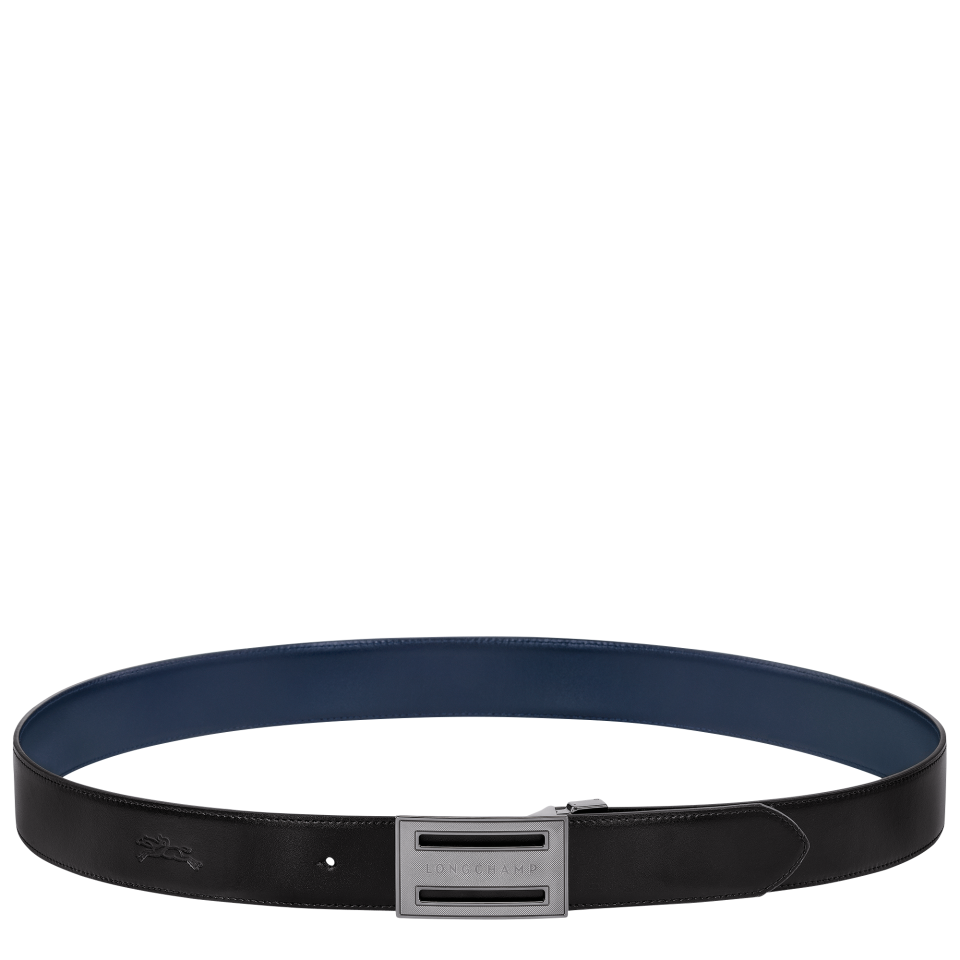 Delta Box Men's belt Black/Navy - Leather