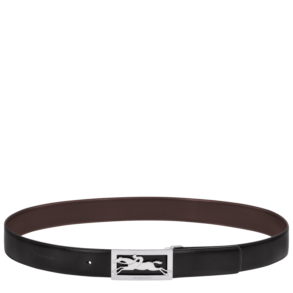 Delta Box Men's belt Black/Mocha - Leather
