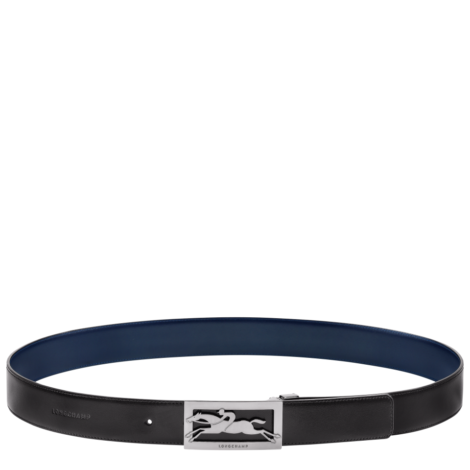Delta Box Men's belt Black/Navy - Leather