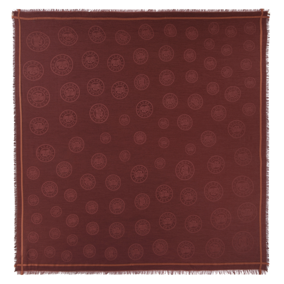 La Médaille Longchamp Shawl Burgundy - Cotton blend