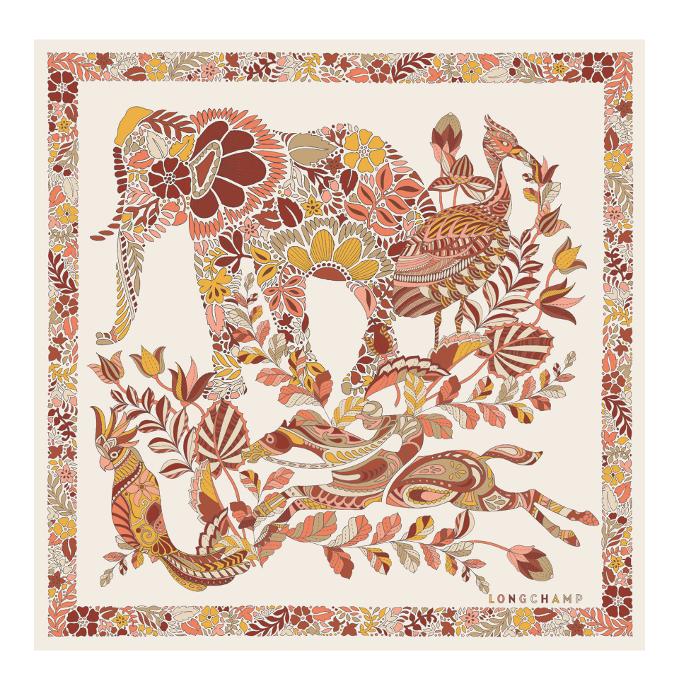 Forêt Longchamp Silk scarf 50 Honey - Silk