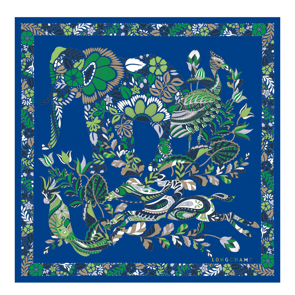 Forêt Longchamp Silk scarf 50 Bright Blue - Silk