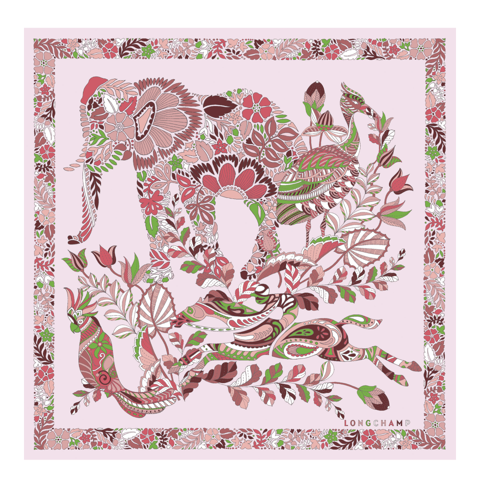 Forêt Longchamp Silk scarf 50 Nude - Silk