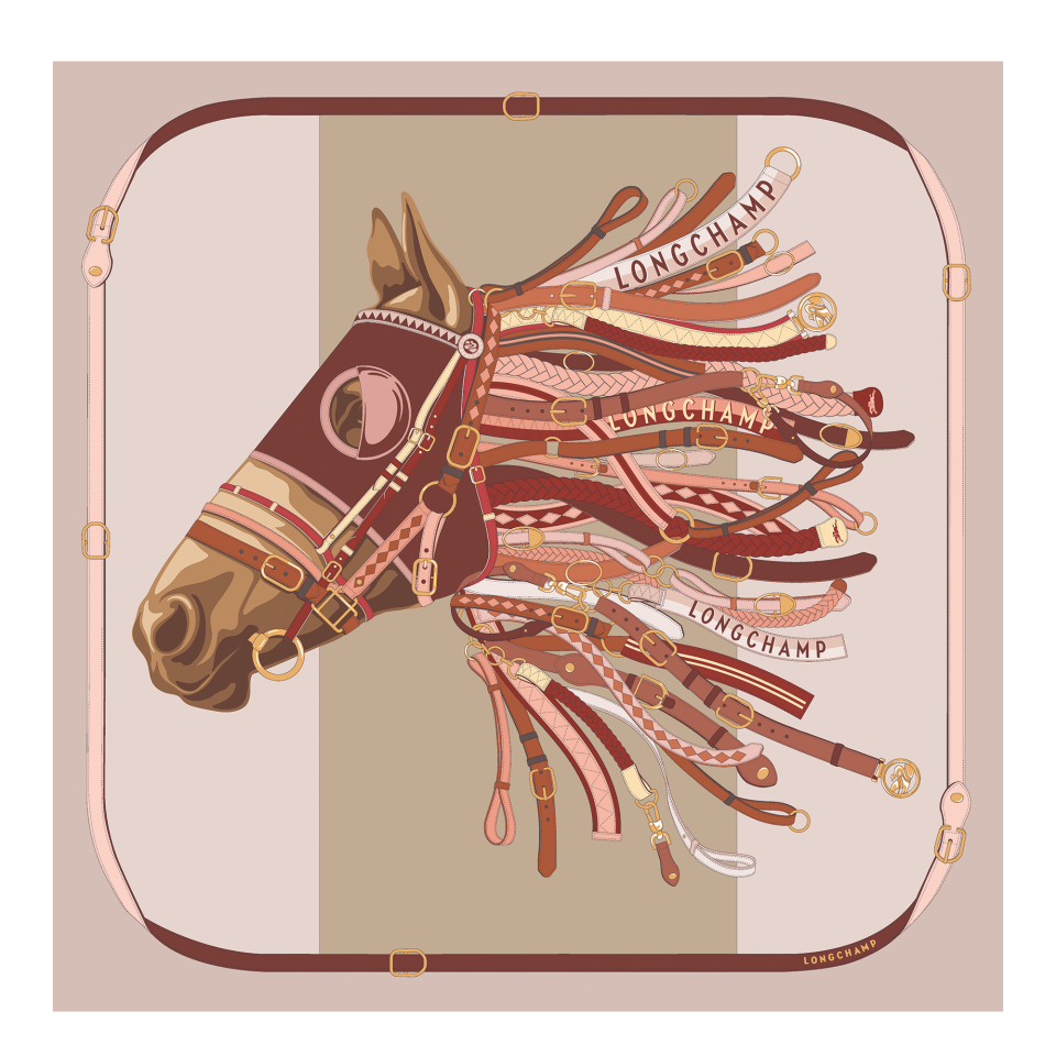 Tête de cheval Silk scarf 90 Ballerina - Silk