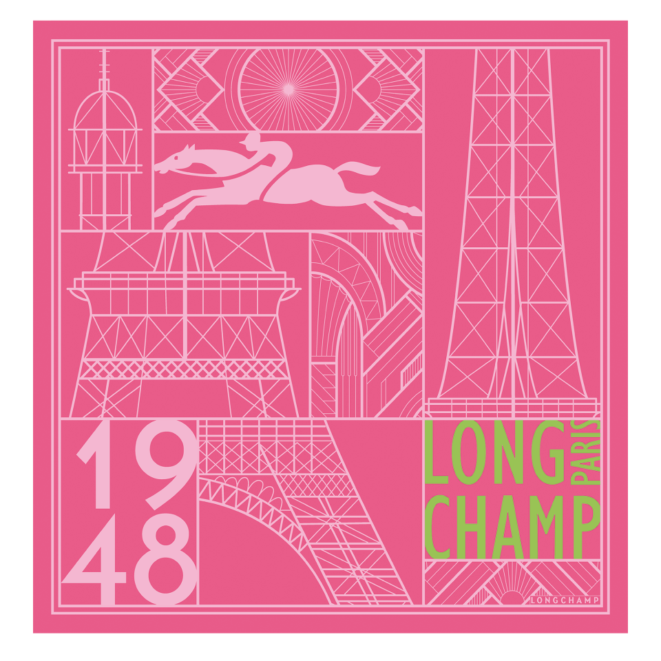 Eiffel Tower 1948 Silk scarf 50 Pink - Silk