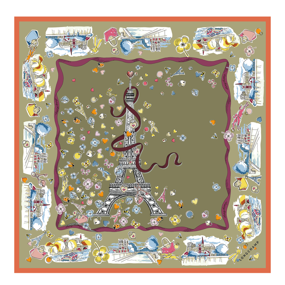Equestrian Tower Silk scarf 50 Artichoke - Silk