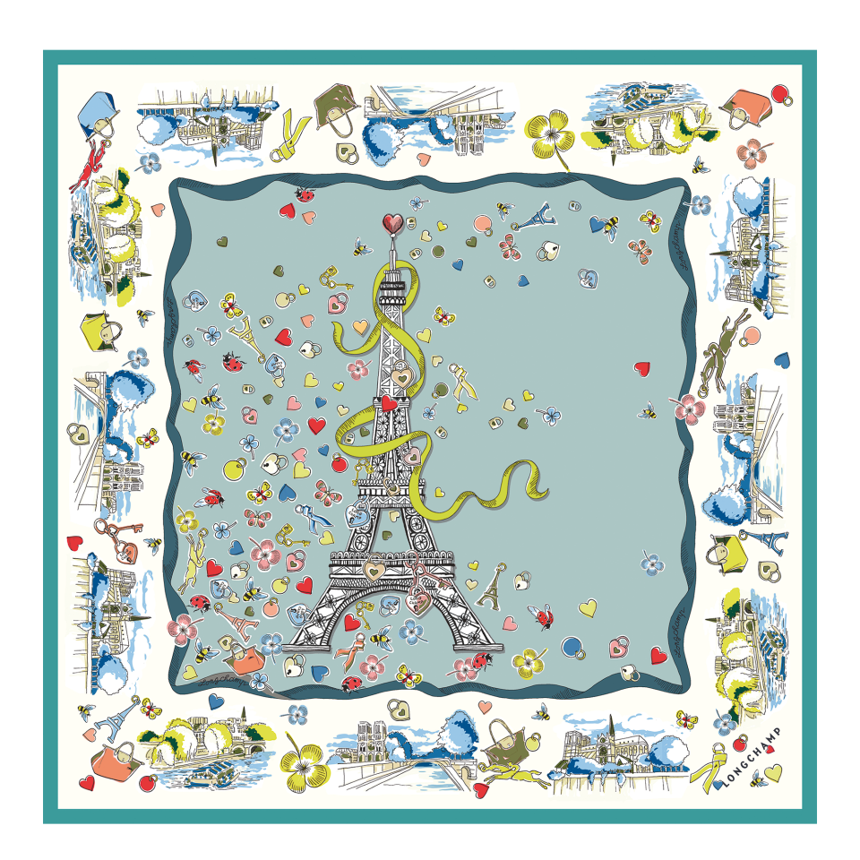 Equestrian Tower Silk scarf 50 Vervain - Silk
