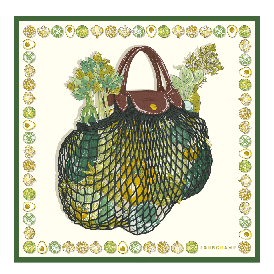 The Gourmet Mesh bag Silk scarf 70 Laurel - Silk
