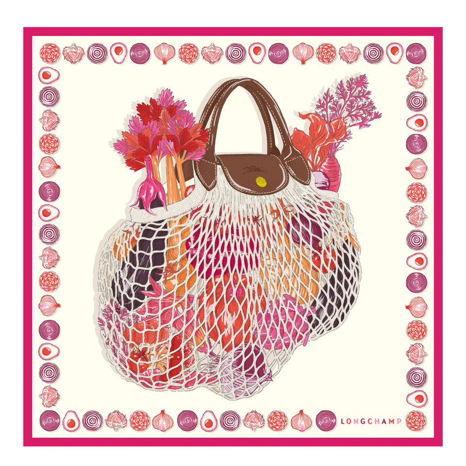 The Gourmet Mesh bag Silk scarf 70 Pink - Silk