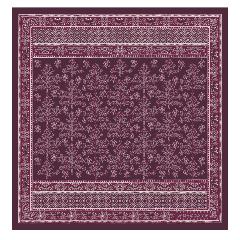 Tree of Life Silk scarf 50 Eggplant - Silk