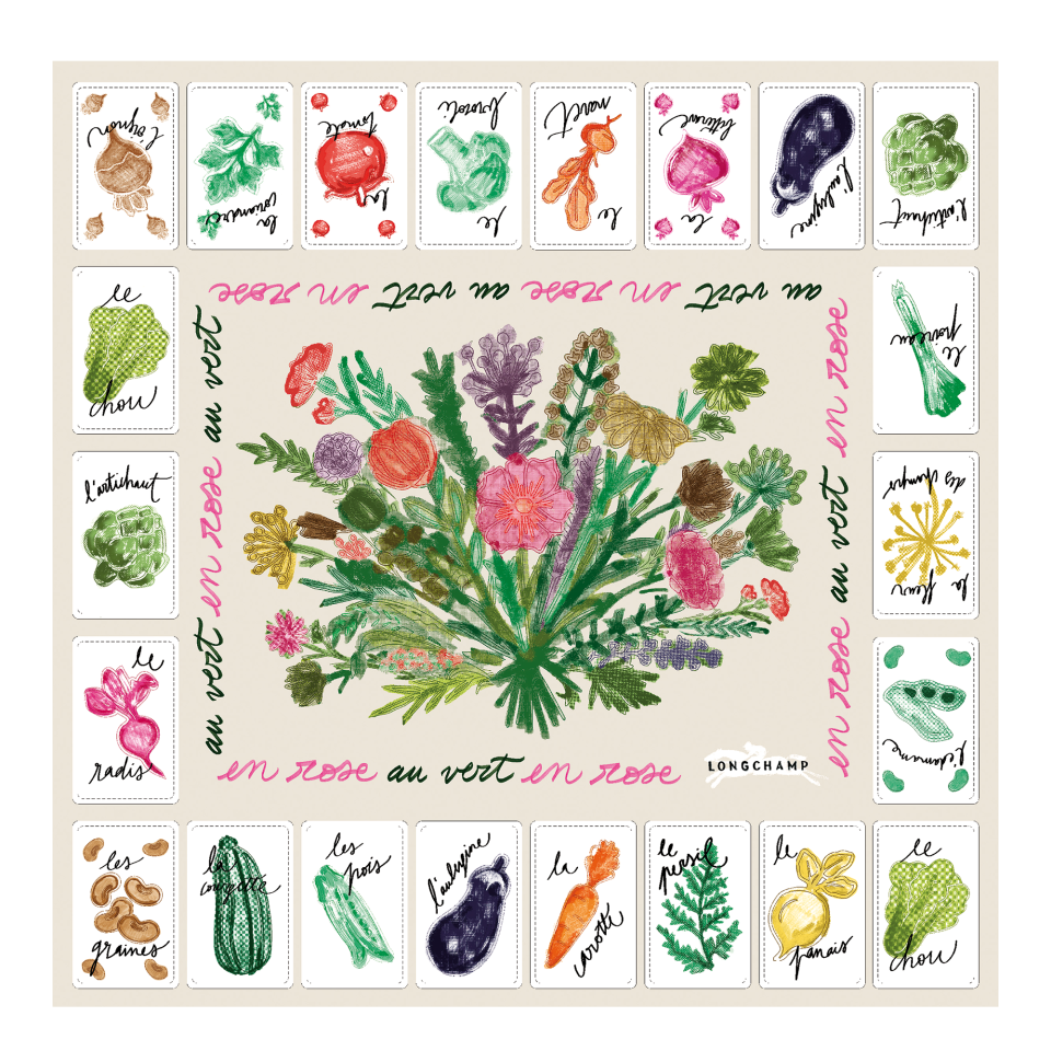 Pink and Green Silk scarf 50 Paper - Silk