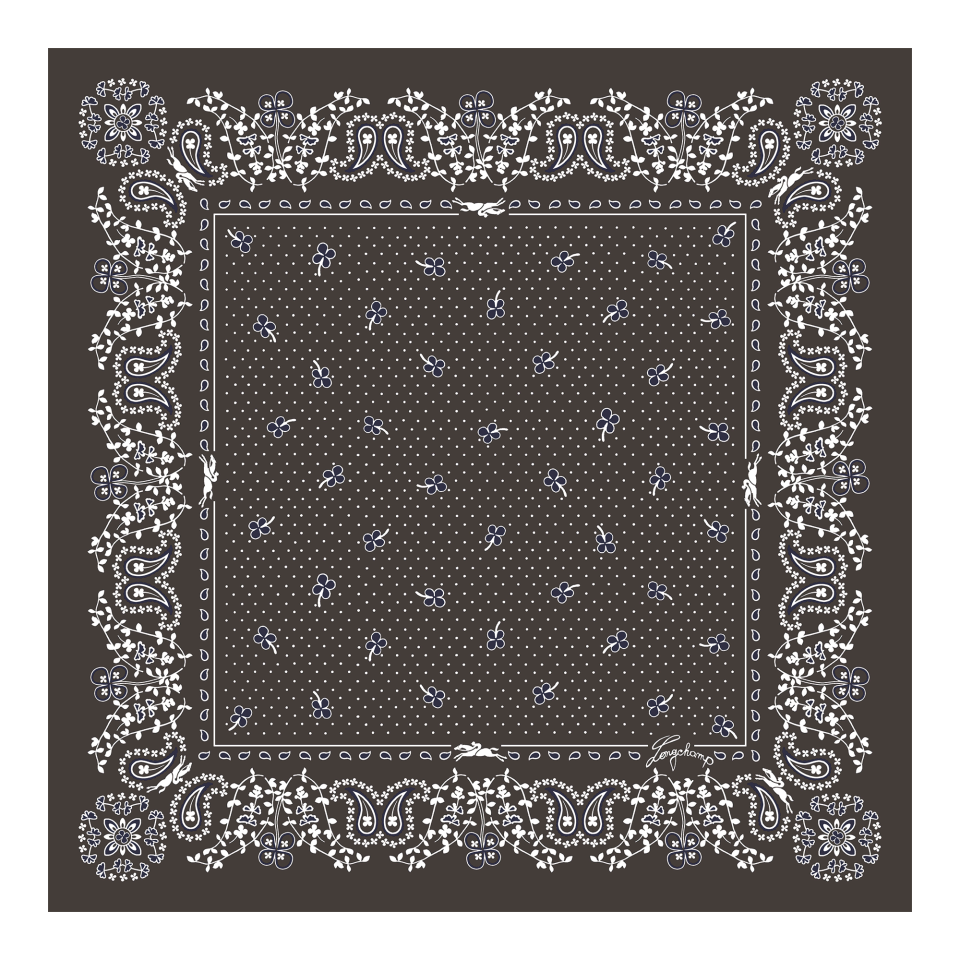 French Bandana Silk scarf 50 Mocha - OTHER