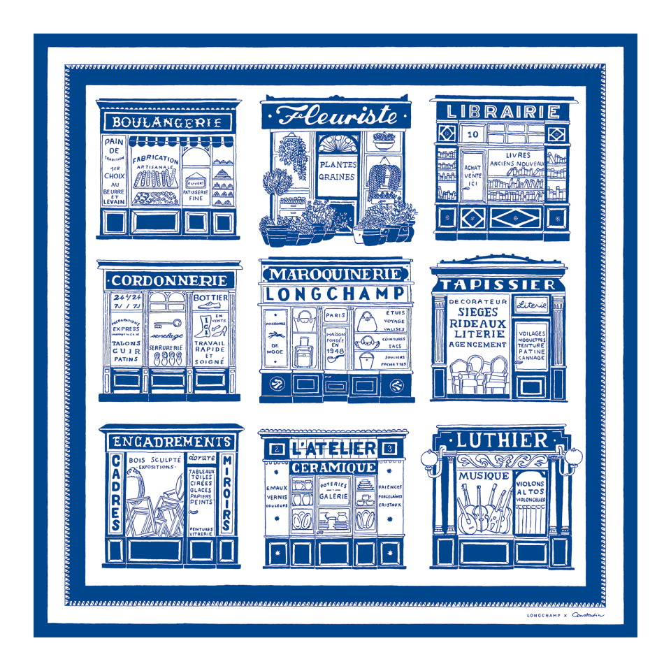 Les Artisans de Paris Silk scarf 70 Cobalt - OTHER