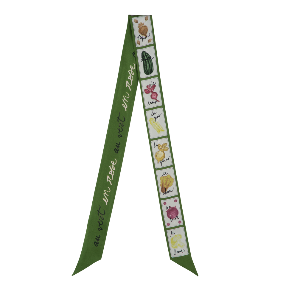 Pink and Green Headband Laurel - Silk