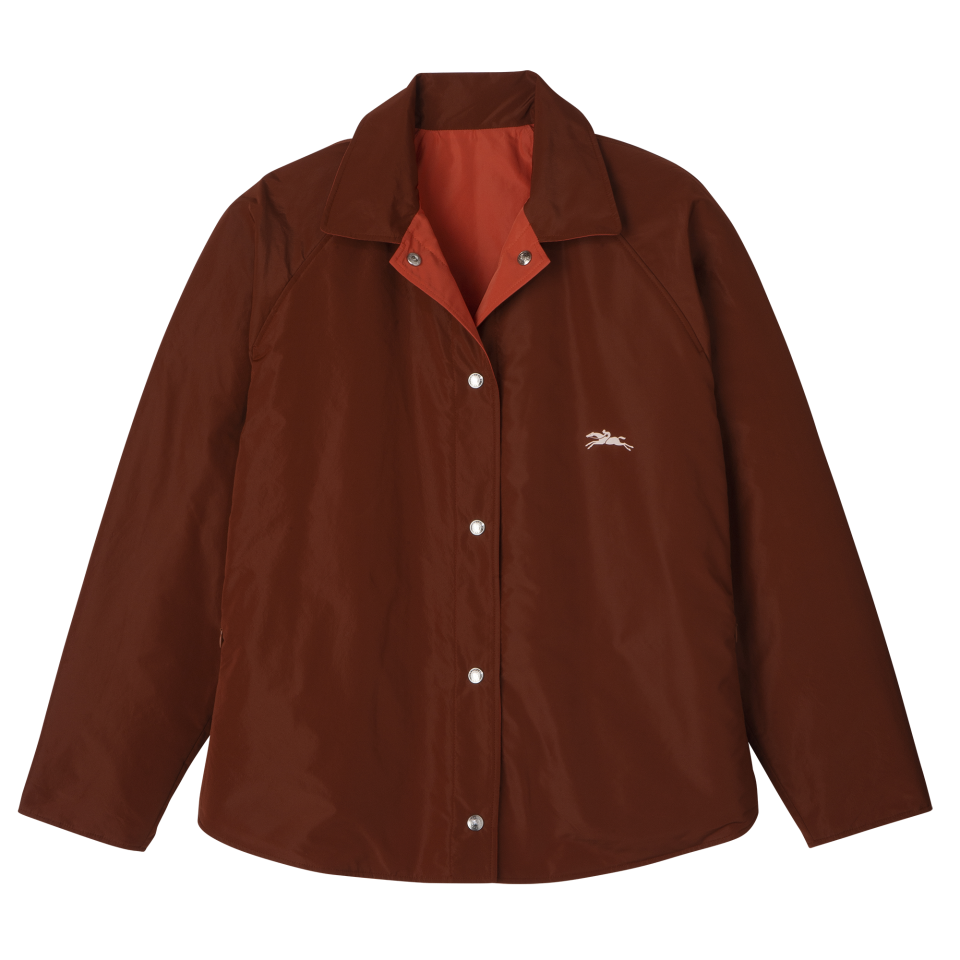 Padded blouson Chestnut/Tomato - Technical taffeta