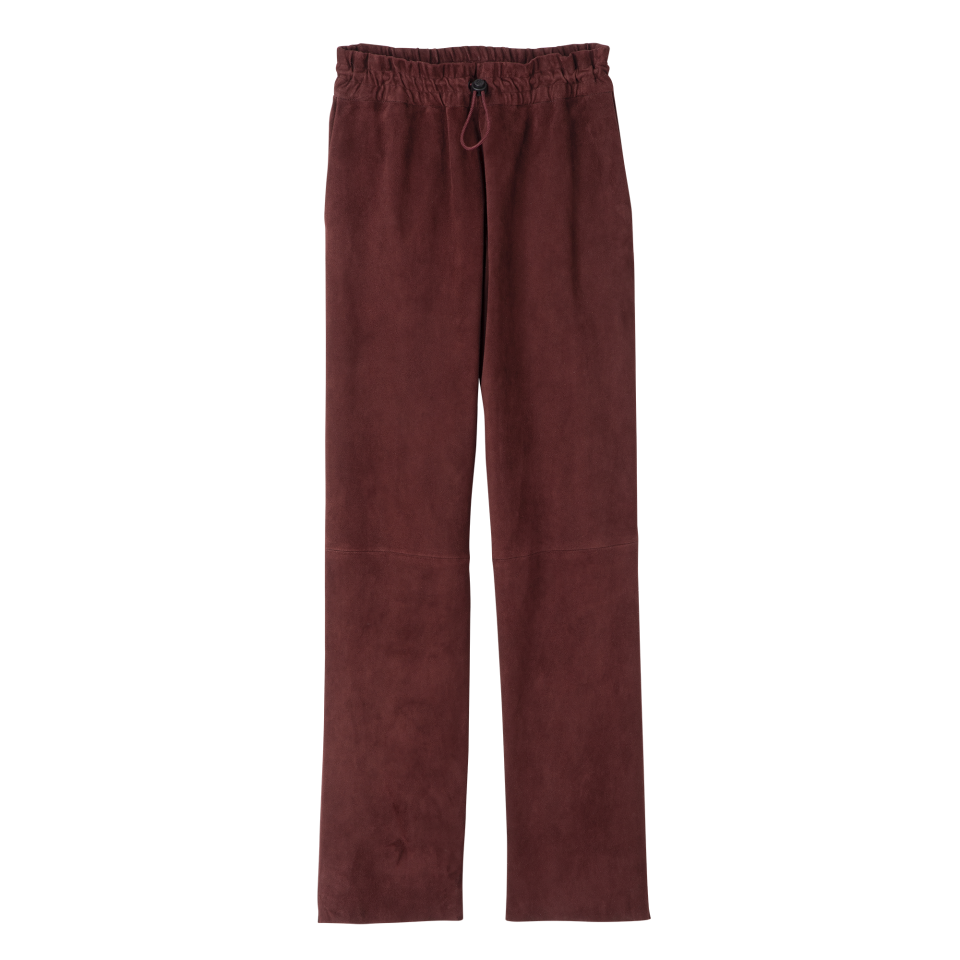 Leather straight pants Burgundy - Leather