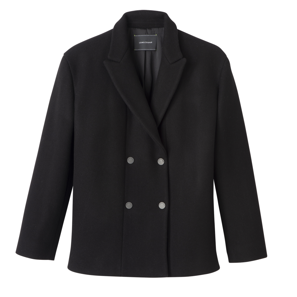 Straight peacoat Black - Wool broadcloth