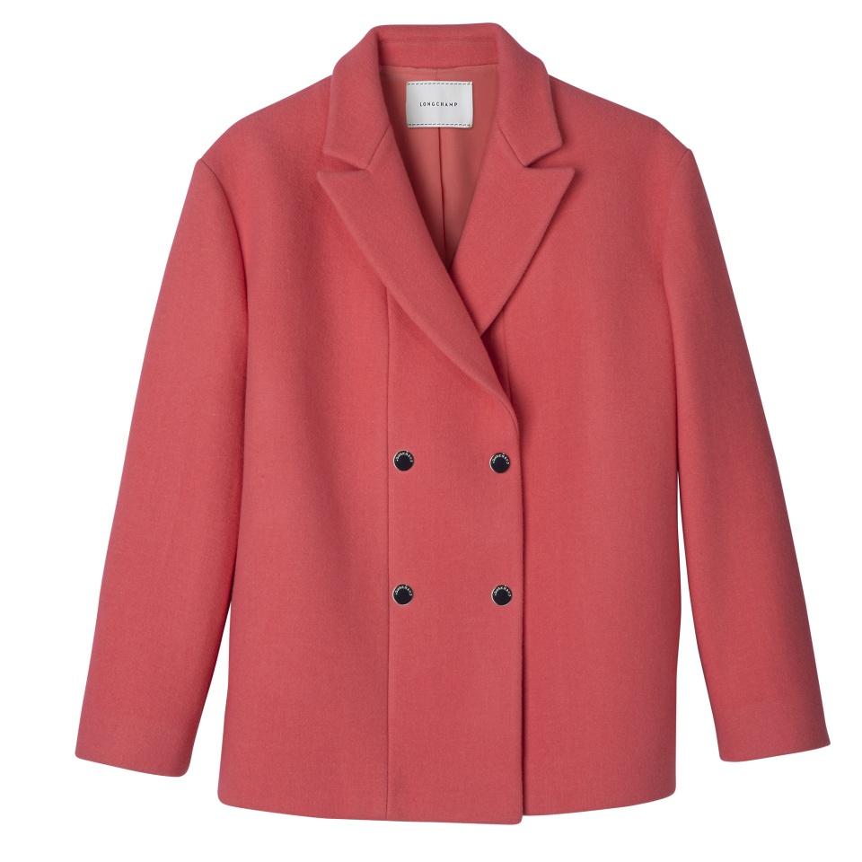 Straight peacoat Blush - Wool broadcloth