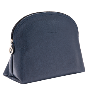 Le Foulonné Toiletry case Navy – Leather