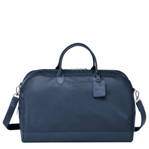 Le Foulonné L Travel bag Navy – Leather