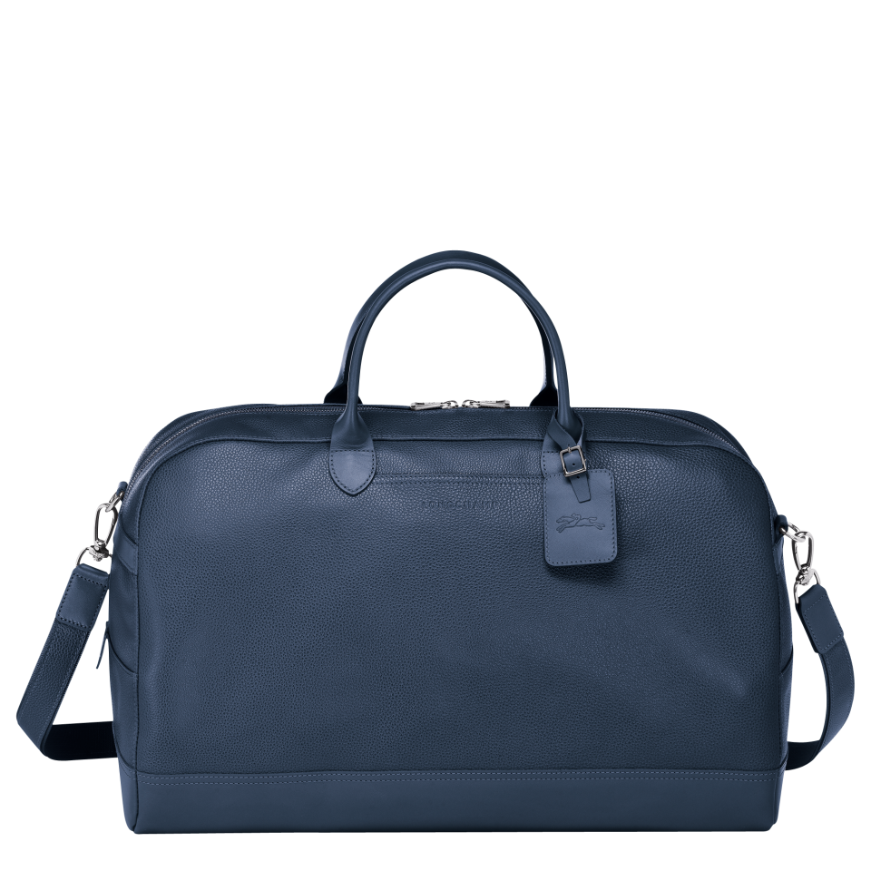 Le Foulonné L Travel bag Navy - Leather