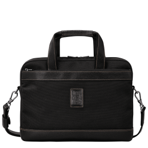 Boxford S Briefcase Black – Recycled canvas
