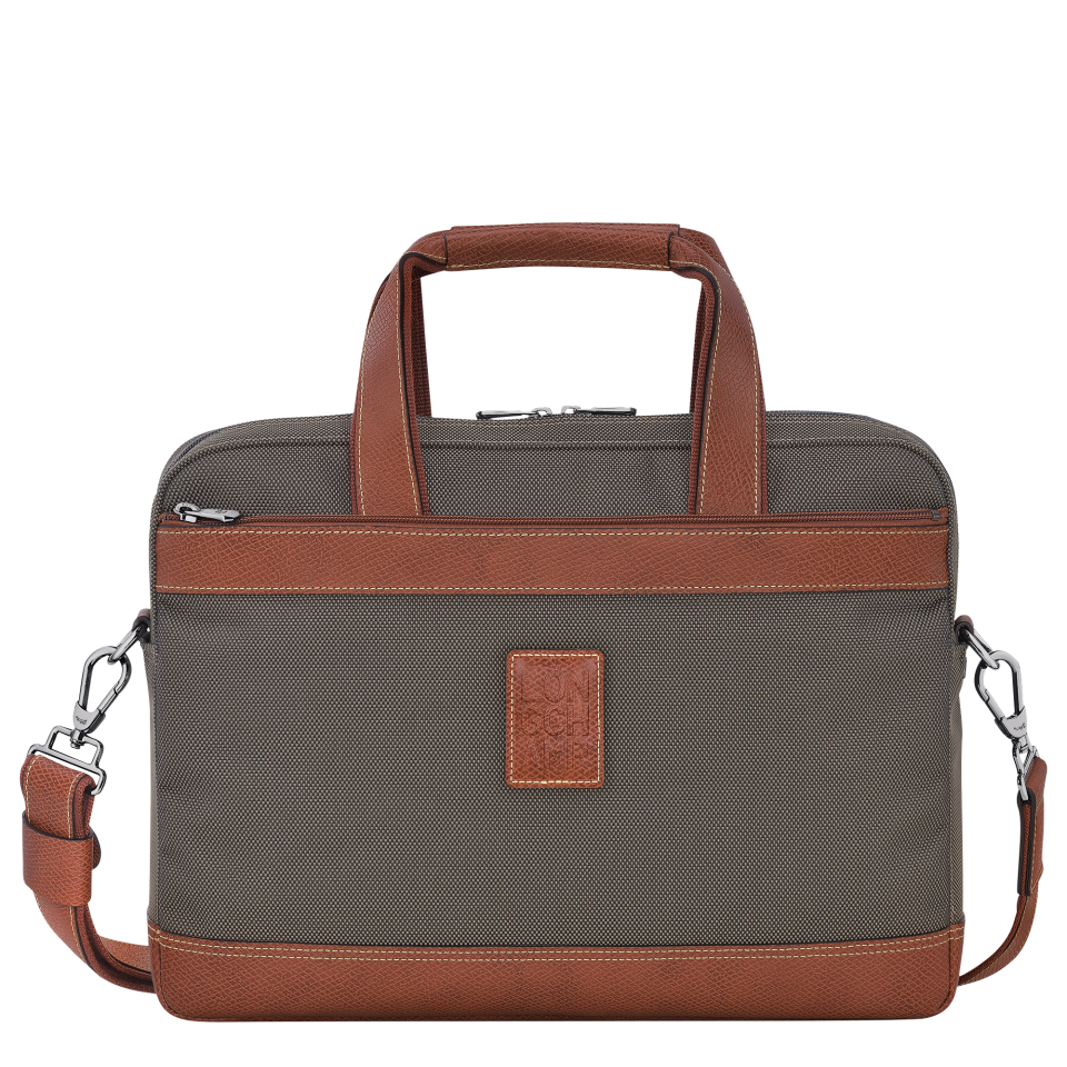 Boxford S Briefcase Brown - Recycled canvas