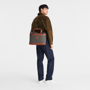 Boxford S Briefcase Brown – Recycled canvas