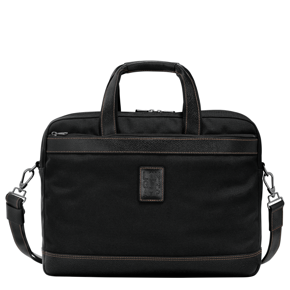 Boxford L Briefcase Black - Recycled canvas