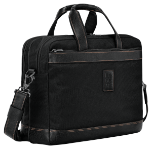 Boxford L Briefcase Black – Recycled canvas