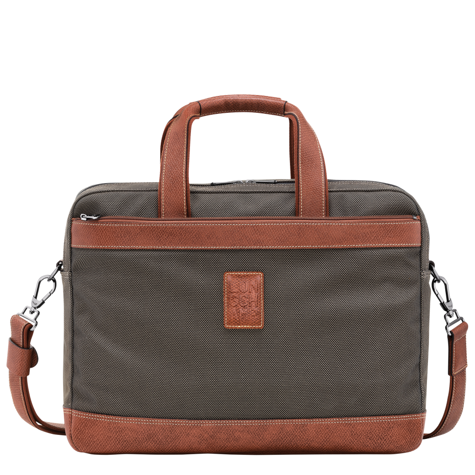 Boxford L Briefcase Brown - Recycled canvas