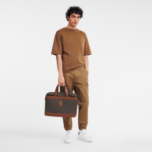 Boxford L Briefcase Brown – Recycled canvas