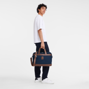 Boxford L Briefcase Blue – Recycled canvas