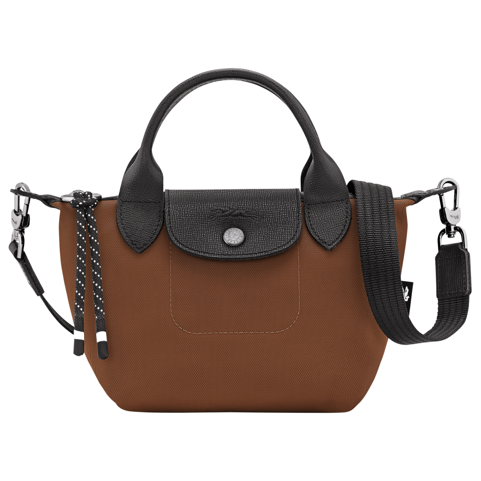 Le Pliage Energy XS Handbag Chocolate - Recycled canvas