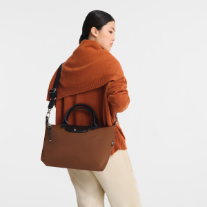 Le Pliage Energy L Handbag Chocolate – Recycled canvas