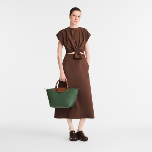 Le Pliage Original M Handbag British Green – Recycled canvas
