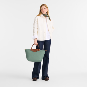 Le Pliage Original M Handbag Celadon – Recycled canvas