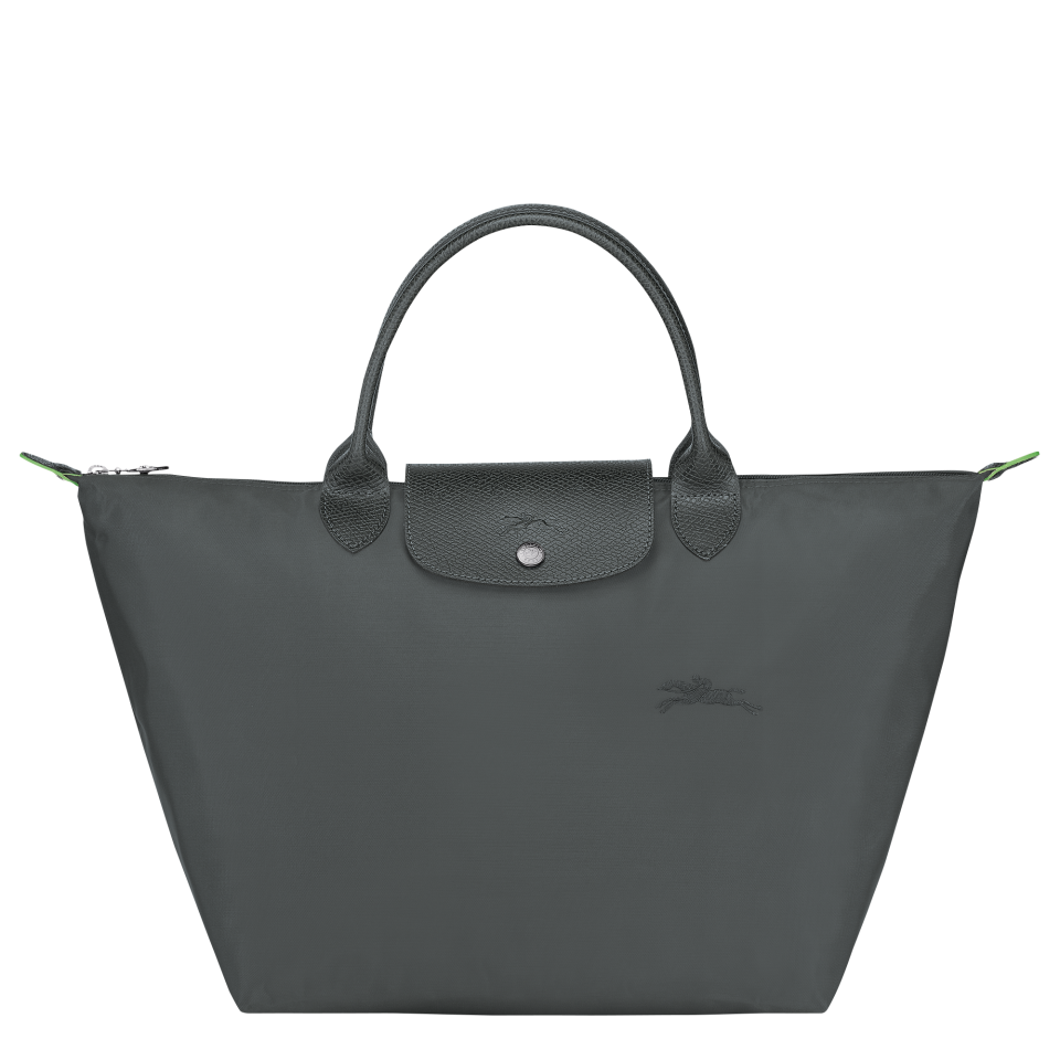 Le Pliage Green M Handbag Graphite - Recycled canvas